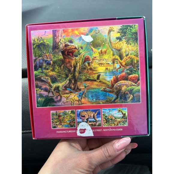 Ceaco - Dino Glow - Glow in The Dark - Dino Landscape -100 Piece Jigsaw Puzzle - Picture 2 of 2